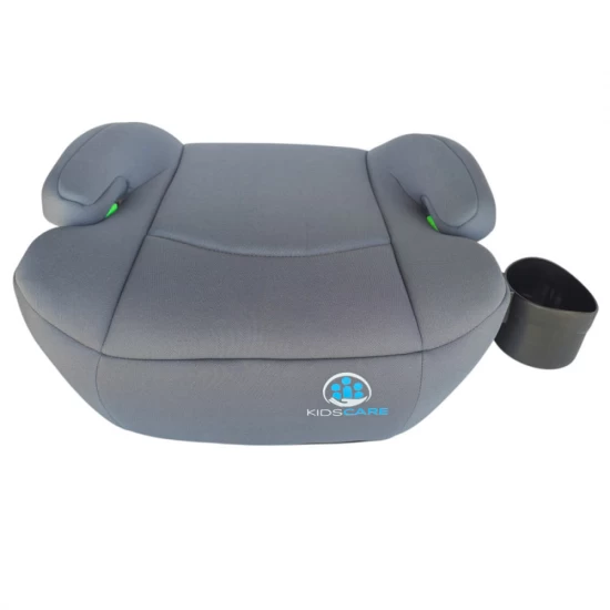 Inaltator auto copii KidsCare FixiGo cu Isofix, 125-150cm, husa lavabila, Gri, omologat R129 i-Size