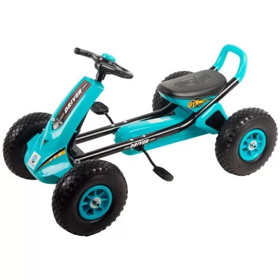 Kart cu pedale si roti gonflabile Driver Kidscare Albastru Kart cu pedale si roti gonflabile Driver Kidscare Albastru