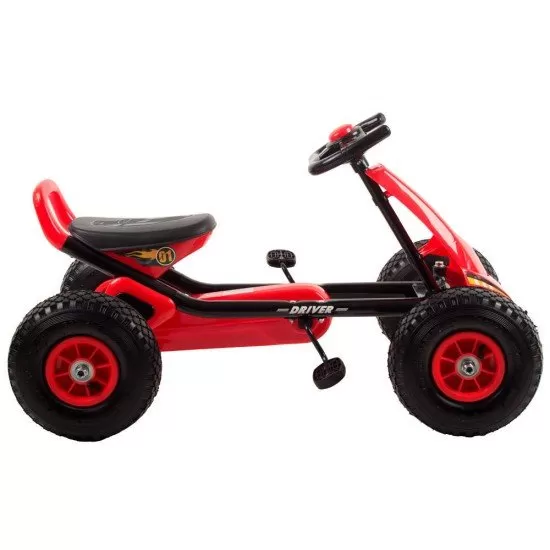 Kart cu pedale si roti gonflabile Driver Kidscare Rosu Kart cu pedale si roti gonflabile Driver Kidscare Rosu