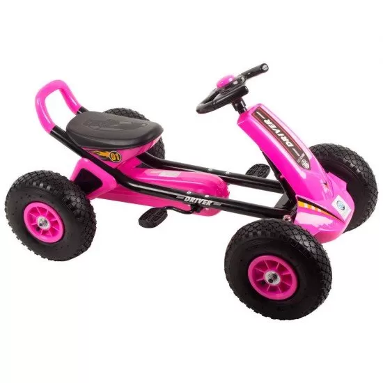 Kart cu pedale si roti gonflabile Driver Kidscare Roz Kart cu pedale si roti gonflabile Driver Kidscare Roz
