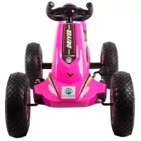 Kart cu pedale si roti gonflabile Driver Kidscare Roz