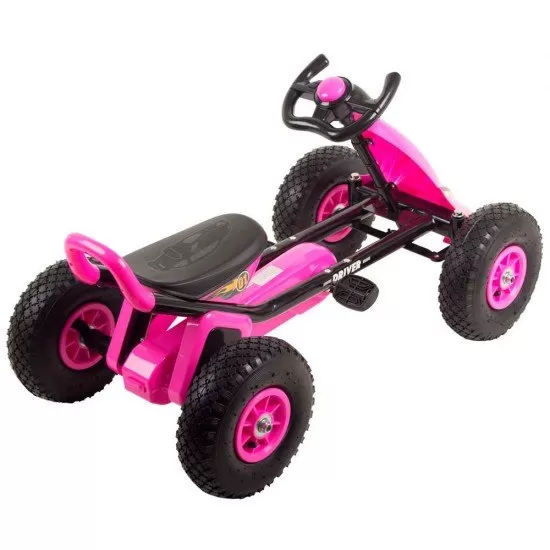 Kart cu pedale si roti gonflabile Driver Kidscare Roz Kart cu pedale si roti gonflabile Driver Kidscare Roz
