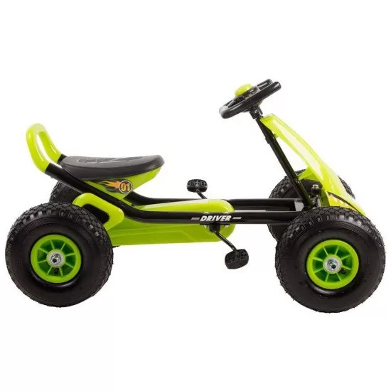 Kart cu pedale si roti gonflabile Driver Kidscare Verde Kart cu pedale si roti gonflabile Driver Kidscare Verde