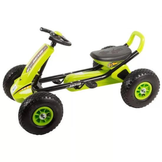Kart cu pedale si roti gonflabile Driver Kidscare Verde Kart cu pedale si roti gonflabile Driver Kidscare Verde