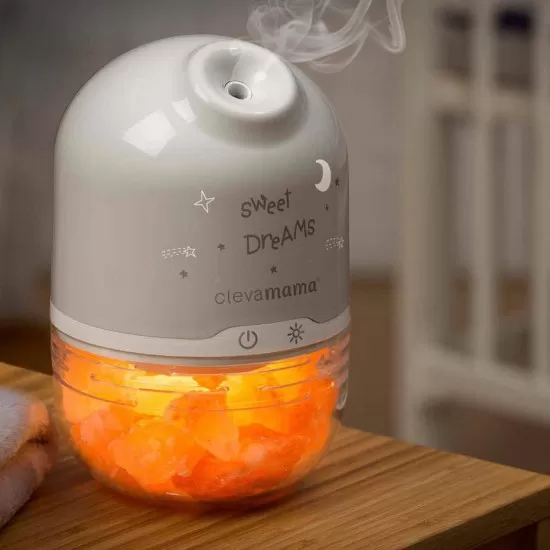 Lampa cu sare din Himalaya, umidificator cu lumina de noapte Clevamama 3070 Lampa cu sare din Himalaya, umidificator cu lumina de noapte Clevamama 3070