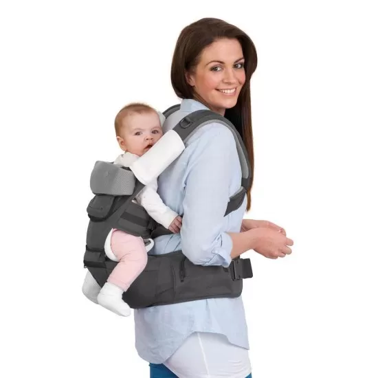 Marsupiu ergonomic pentru bebelusi si copii multiple pozitii Clevamama Gri Marsupiu ergonomic pentru bebelusi si copii multiple pozitii Clevamama Gri