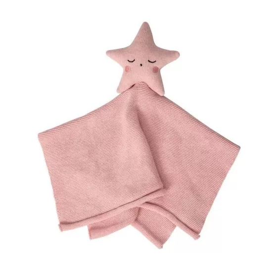 Paturica din bumbac organic cu jucarie Star Clevamama 3494 Paturica din bumbac organic cu jucarie Star Clevamama 3494