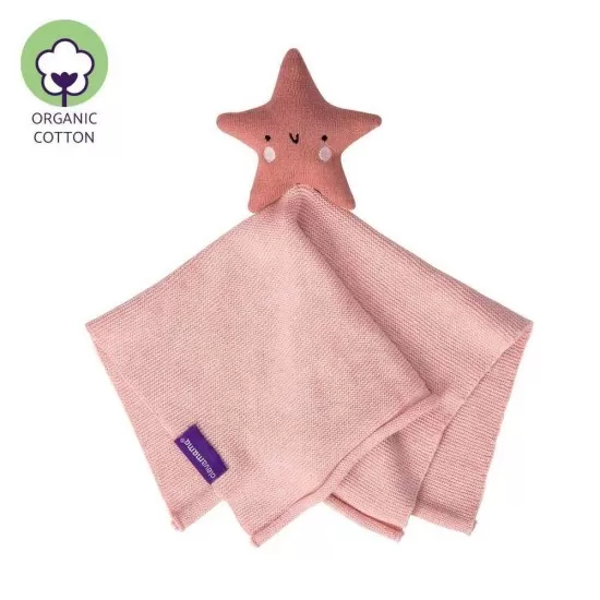 Paturica din bumbac organic cu jucarie Star Clevamama 3494 Paturica din bumbac organic cu jucarie Star Clevamama 3494