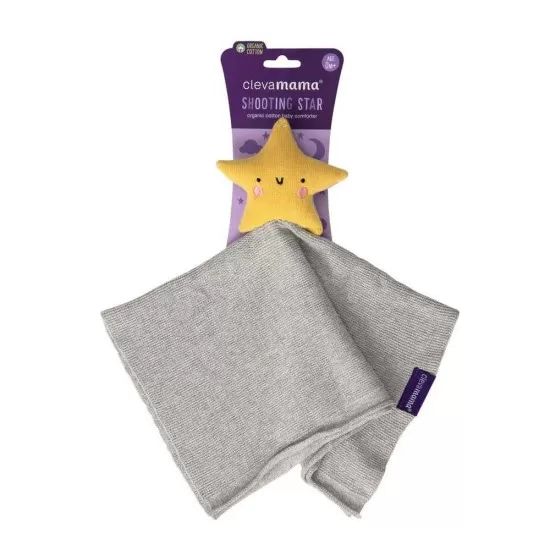 Paturica din bumbac organic cu jucarie Star Clevamama 3496 Paturica din bumbac organic cu jucarie Star Clevamama 3496