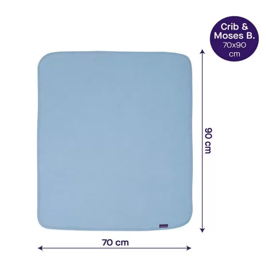 Paturica din bumbac Waffle Weave 70 x 90 cm Blue Clevamama 3461 Paturica din bumbac Waffle Weave 70 x 90 cm Blue Clevamama 3461