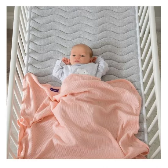 Paturica din bumbac Waffle Weave 70 x 90 cm Coral Clevamama 3460 Paturica din bumbac Waffle Weave 70 x 90 cm Coral Clevamama 3460
