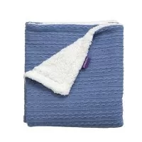 Paturica Lux Sherpa pentru bebelusi 75 x 100 cm blue Clevamama