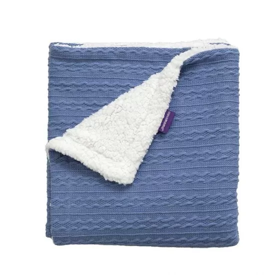 Paturica Lux Sherpa pentru bebelusi 75 x 100 cm blue Clevamama Paturica Lux Sherpa pentru bebelusi 75 x 100 cm blue Clevamama