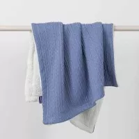 Paturica Lux Sherpa pentru bebelusi 75 x 100 cm blue Clevamama