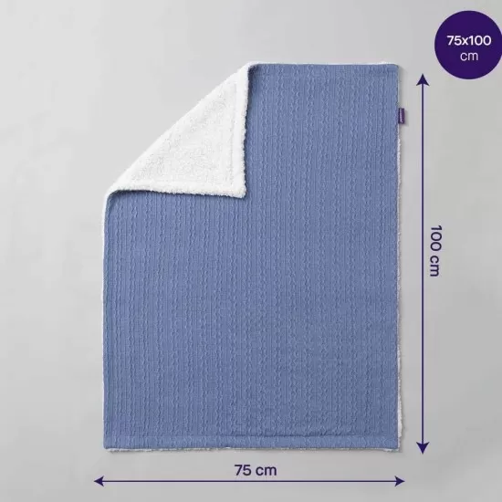 Paturica Lux Sherpa pentru bebelusi 75 x 100 cm blue Clevamama Paturica Lux Sherpa pentru bebelusi 75 x 100 cm blue Clevamama
