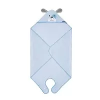 Prosop de baie pentru bebelus si mama Bamboo Puppy blue Clevamama