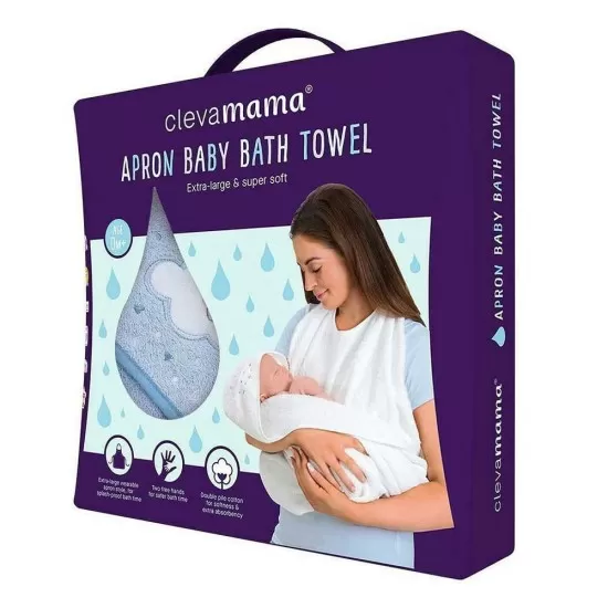Prosop de baie pentru bebelus si mama blue Clevamama Prosop de baie pentru bebelus si mama blue Clevamama