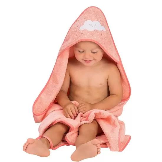 Prosop de baie pentru bebelus si mama roz Clevamama 2922N Prosop de baie pentru bebelus si mama roz Clevamama 2922N