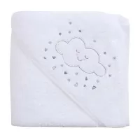 Prosop de baie pentru bebelus si mama white Clevamama