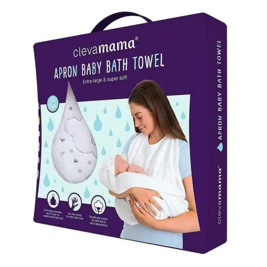 Prosop de baie pentru bebelus si mama white Clevamama Prosop de baie pentru bebelus si mama white Clevamama
