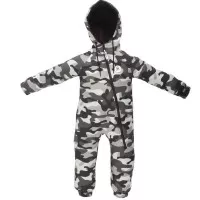 Salopeta impermeabila pentru copii Kidscare, cu protectie la vant si apa cu imprimeu Camuflaj - marime 92