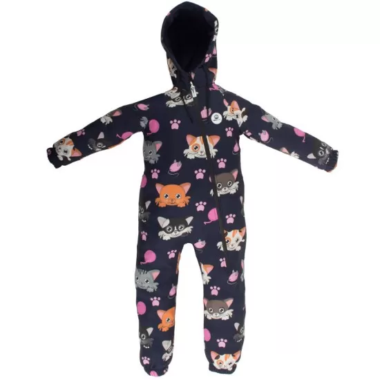 Salopeta impermeabila pentru copii Kidscare, cu protectie la vant si apa cu imprimeu Pisicute - marime 104 Salopeta impermeabila pentru copii Kidscare, cu protectie la vant si apa cu imprimeu Pisicute - marime 104