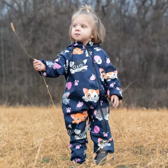 Salopeta impermeabila pentru copii Kidscare, cu protectie la vant si apa cu imprimeu Pisicute - marime 92 Salopeta impermeabila pentru copii Kidscare, cu protectie la vant si apa cu imprimeu Pisicute - marime 92