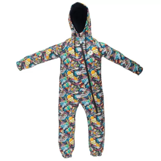 Salopeta impermeabila pentru copii Kidscare, cu protectie la vant si apa cu imprimeu Cosmos - marime 110 Salopeta impermeabila pentru copii Kidscare, cu protectie la vant si apa cu imprimeu Cosmos - marime 110