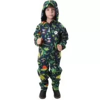 Salopeta impermeabila pentru copii Kidscare, cu protectie la vant si apa cu imprimeu Dinozauri - marime 104
