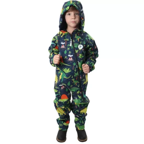 Salopeta impermeabila pentru copii Kidscare, cu protectie la vant si apa cu imprimeu Dinozauri - marime 110 Salopeta impermeabila pentru copii Kidscare, cu protectie la vant si apa cu imprimeu Dinozauri - marime 110