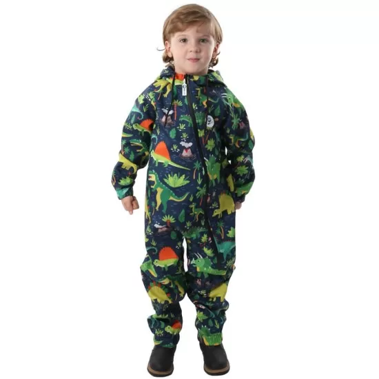 Salopeta impermeabila pentru copii Kidscare, cu protectie la vant si apa cu imprimeu Dinozauri - marime 110 Salopeta impermeabila pentru copii Kidscare, cu protectie la vant si apa cu imprimeu Dinozauri - marime 110