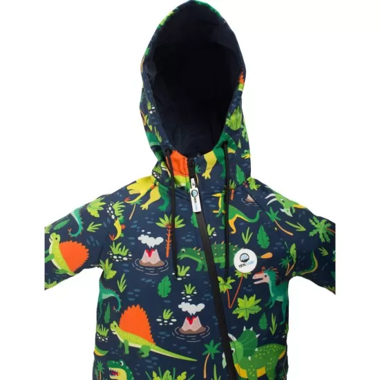 Salopeta impermeabila pentru copii Kidscare, cu protectie la vant si apa cu imprimeu Dinozauri - marime 86 Salopeta impermeabila pentru copii Kidscare, cu protectie la vant si apa cu imprimeu Dinozauri - marime 86