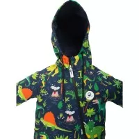 Salopeta impermeabila pentru copii Kidscare, cu protectie la vant si apa cu imprimeu Dinozauri - marime 92