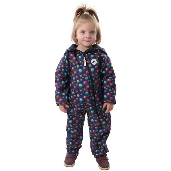 Salopeta impermeabila pentru copii Kidscare, cu protectie la vant si apa cu imprimeu Planete - marime 92 Salopeta impermeabila pentru copii Kidscare, cu protectie la vant si apa cu imprimeu Planete - marime 92