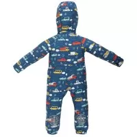 Salopeta impermeabila pentru copii Kidscare, cu protectie la vant si apa cu imprimeu Masini - marime 122