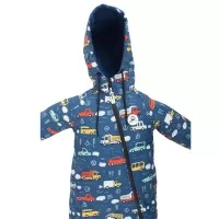 Salopeta impermeabila pentru copii Kidscare, cu protectie la vant si apa cu imprimeu Masini - marime 86