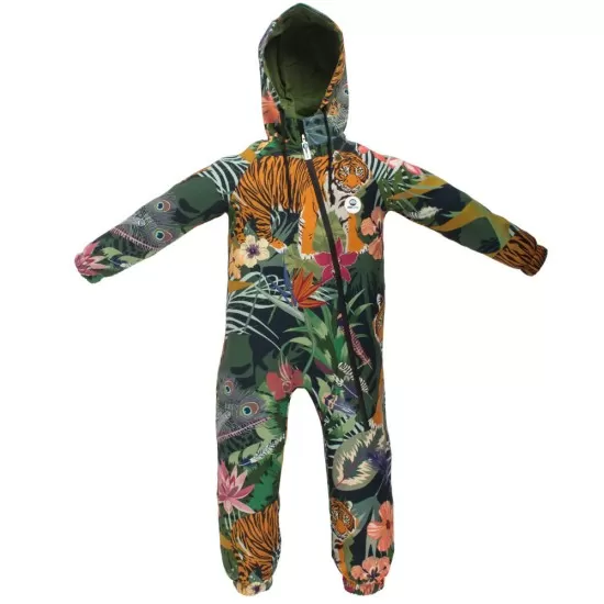 Salopeta impermeabila pentru copii Kidscare, cu protectie la vant si apa cu imprimeu Jungla - marime 122 Salopeta impermeabila pentru copii Kidscare, cu protectie la vant si apa cu imprimeu Jungla - marime 122