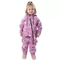 Salopeta impermeabila pentru copii Kidscare, cu protectie la vant si apa cu imprimeu Unicorni - marime 104