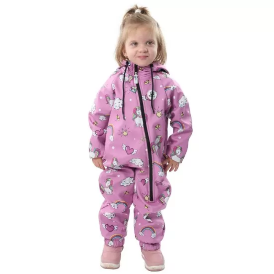Salopeta impermeabila pentru copii Kidscare, cu protectie la vant si apa cu imprimeu Unicorni - marime 98 Salopeta impermeabila pentru copii Kidscare, cu protectie la vant si apa cu imprimeu Unicorni - marime 98