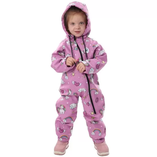 Salopeta impermeabila pentru copii Kidscare, cu protectie la vant si apa cu imprimeu Unicorni - marime 98 Salopeta impermeabila pentru copii Kidscare, cu protectie la vant si apa cu imprimeu Unicorni - marime 98