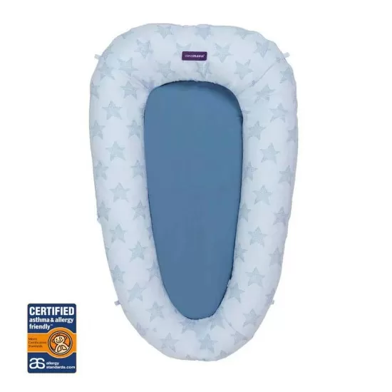 Salteluta bebelusi pentru dormit Clevamama blue 3213, testata impotriva alergenilor, certificata Asthma & Allergy friendly™ Salteluta bebelusi pentru dormit Clevamama blue 3213, testata impotriva alergenilor, certificata Asthma & Allergy friendly™