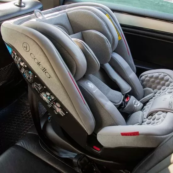 Scaun auto rotativ Rear Facing cu Isofix si centura Top Tether Logos gri 0-36 kg Coletto Scaun auto rotativ Rear Facing cu Isofix si centura Top Tether Logos gri 0-36 kg Coletto
