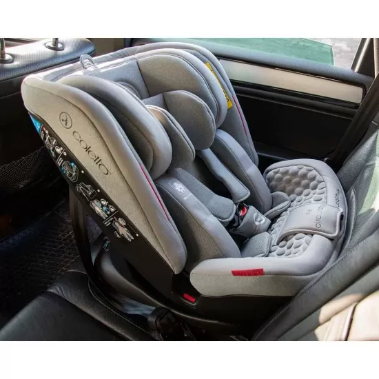 Scaun auto rotativ Rear Facing cu Isofix si centura Top Tether Logos gri inchis 0-36 kg Coletto Scaun auto rotativ Rear Facing cu Isofix si centura Top Tether Logos gri inchis 0-36 kg Coletto