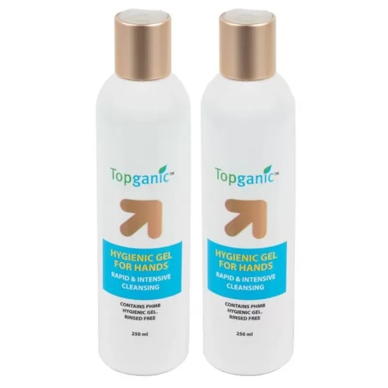 Set 2 x Gel igienic pentru maini cu aloe Topganic 250ml Set 2 x Gel igienic pentru maini cu aloe Topganic 250ml