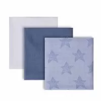 Set 3 paturici de muselina albastru Clevamama 3540