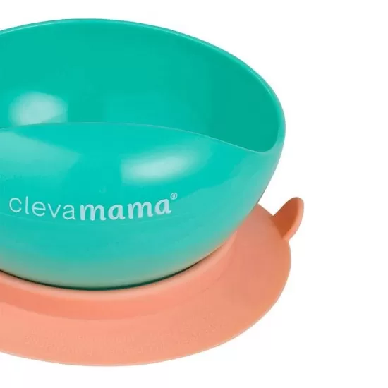 Set bol cu ventuza si tacamuri Clevamama Verde
