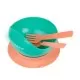 Set bol cu ventuza si tacamuri Clevamama Verde