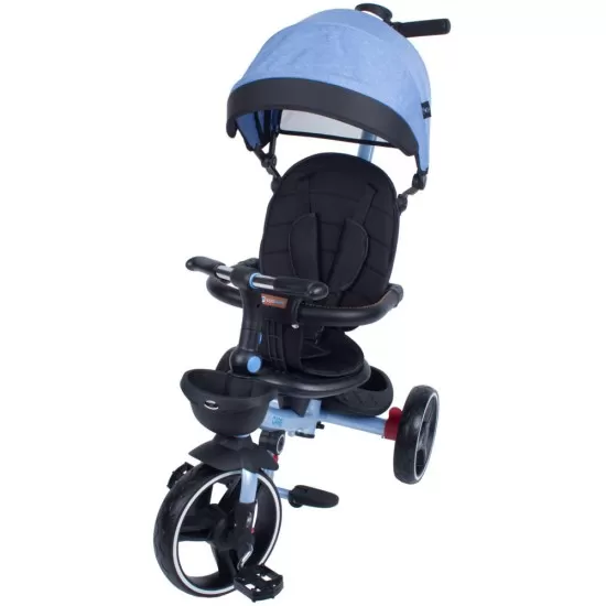 Tricicleta pliabila pentru copii Impera albastru, scaun rotativ, copertina de soare, maner pentru parinti Kidscare Tricicleta pliabila pentru copii Impera albastru, scaun rotativ, copertina de soare, maner pentru parinti Kidscare