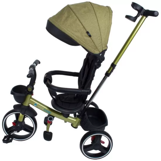 Tricicleta pliabila pentru copii Impera kaki, scaun rotativ, copertina de soare, maner pentru parinti Kidscare Tricicleta pliabila pentru copii Impera kaki, scaun rotativ, copertina de soare, maner pentru parinti Kidscare