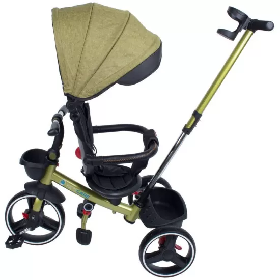Tricicleta pliabila pentru copii Impera kaki, scaun rotativ, copertina de soare, maner pentru parinti Kidscare Tricicleta pliabila pentru copii Impera kaki, scaun rotativ, copertina de soare, maner pentru parinti Kidscare